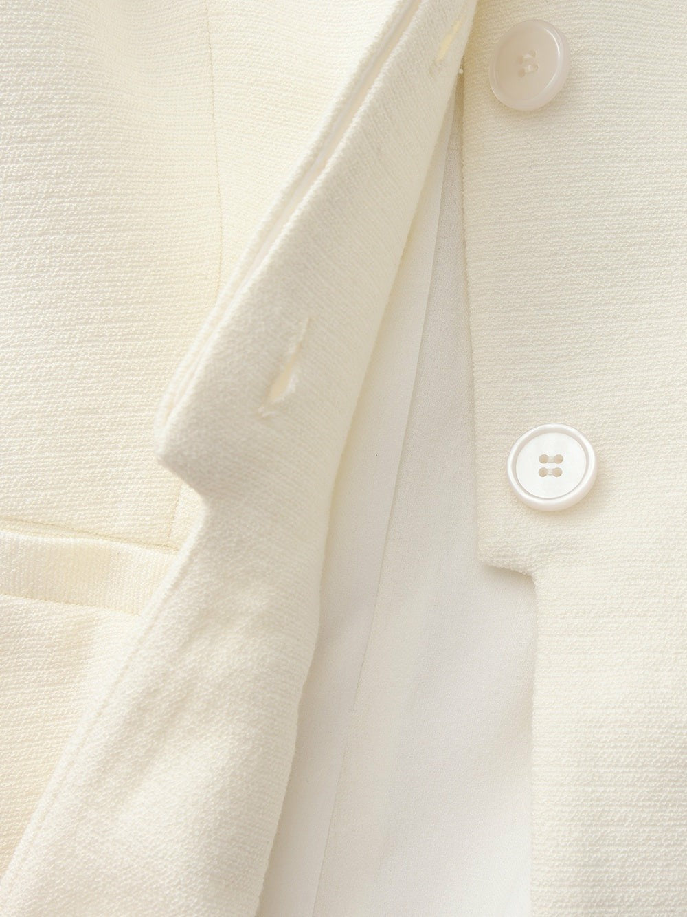 Natalia Tailored Hidden-Placket White Structured Blazer | Nana Jacqueline