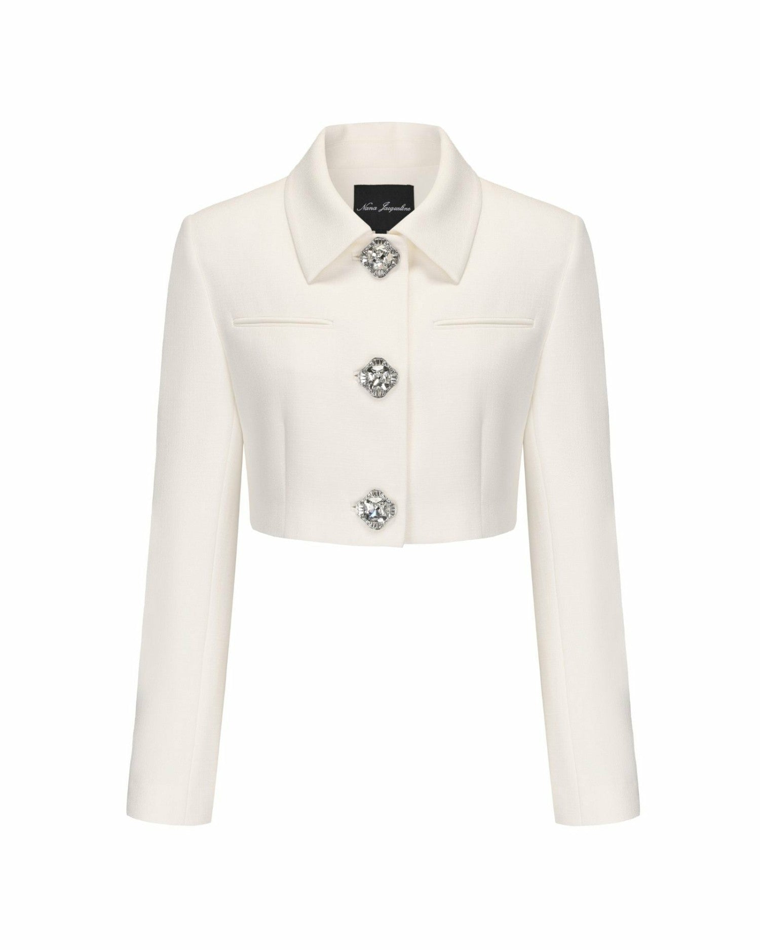 Tatiana Crop Blazer: White Blazer for Bridal Shower | Nana Jacqueline