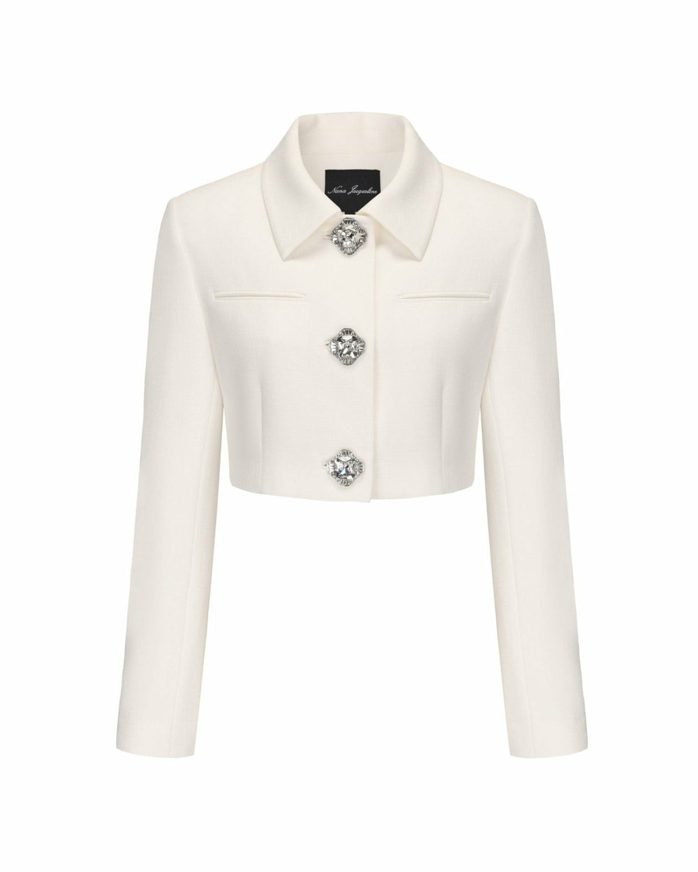 Tatiana Crop Blazer: White Blazer for Bridal Shower | Nana Jacqueline