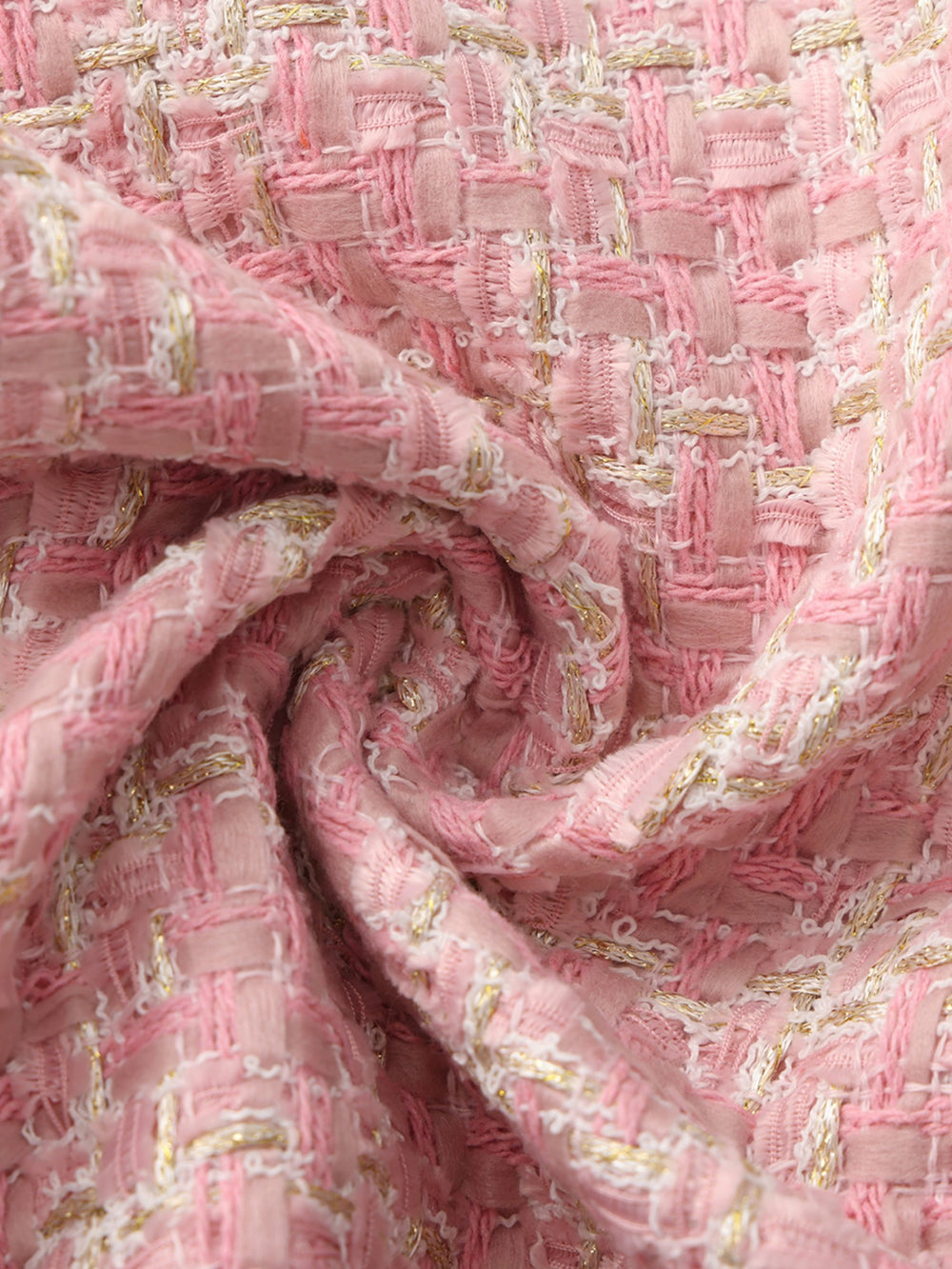 Bianca Tweed Bow Pink Double-Breasted Coat: Pink Coat for Bridal Shower | Nana Jacqueline