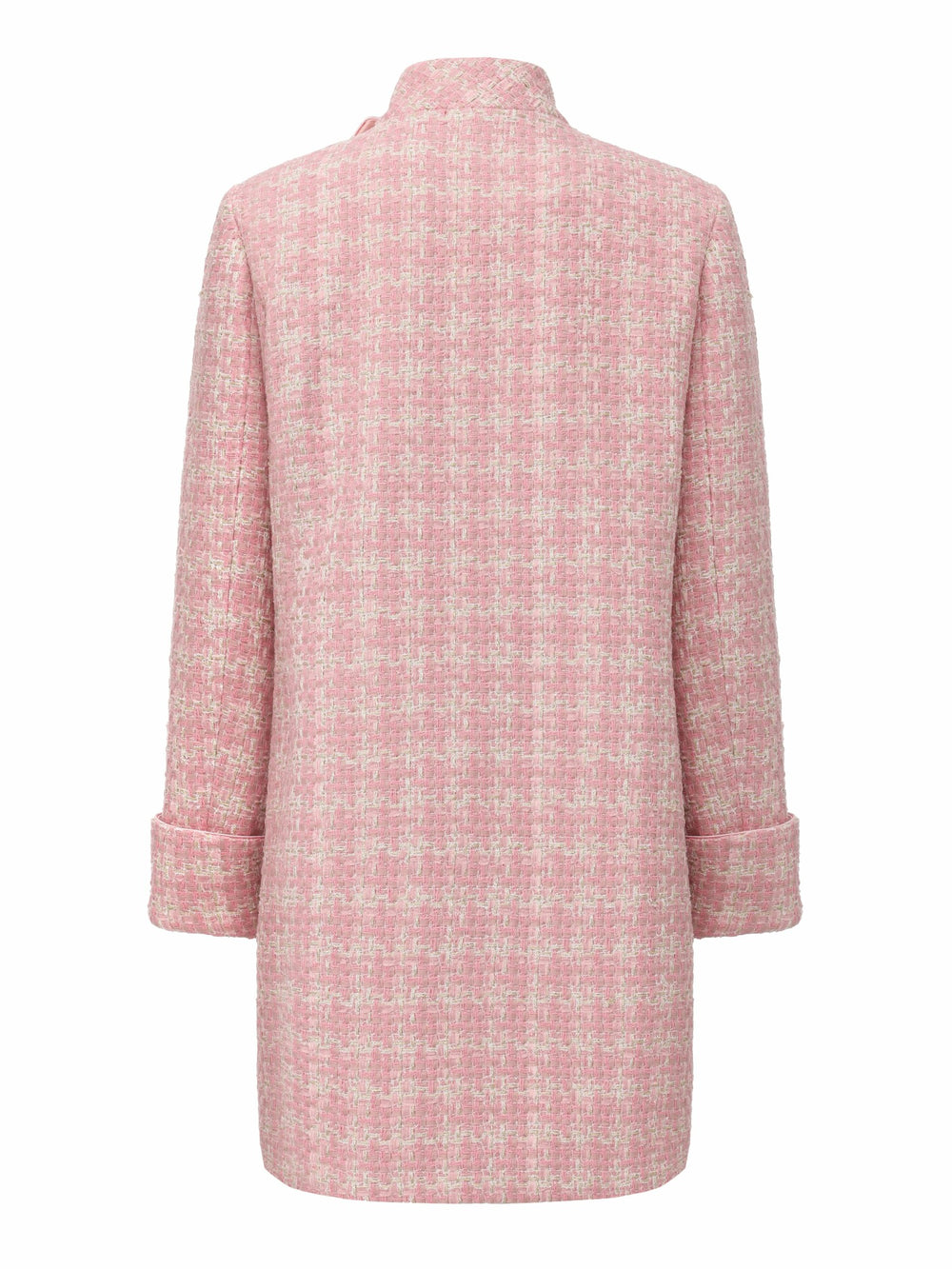 Bianca Tweed Bow Pink Double-Breasted Coat: Pink Coat for Bridal Shower | Nana Jacqueline