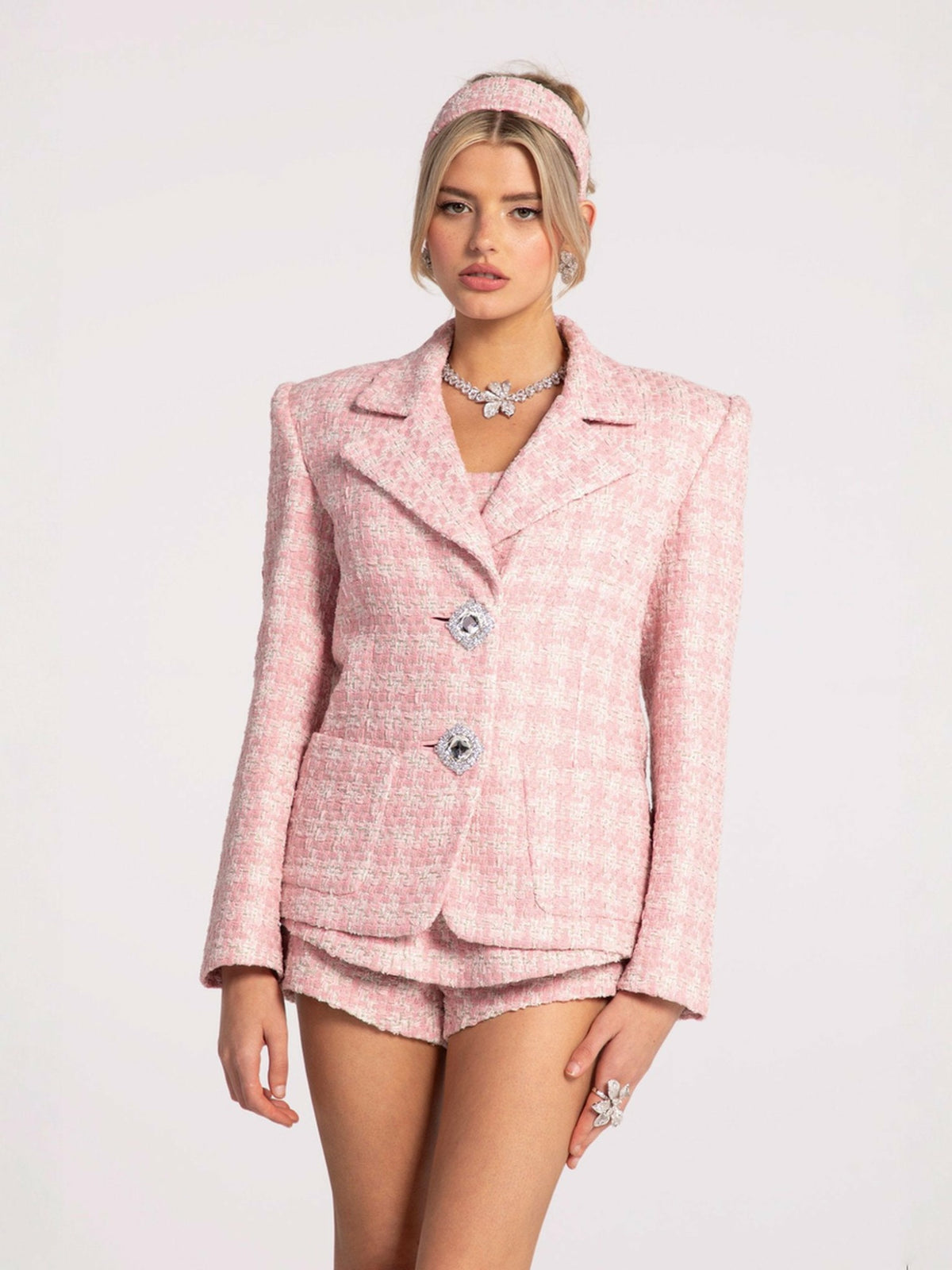 Maya Lapel Suit Jacket: Pink Jacket for Garden Party | Nana Jacqueline