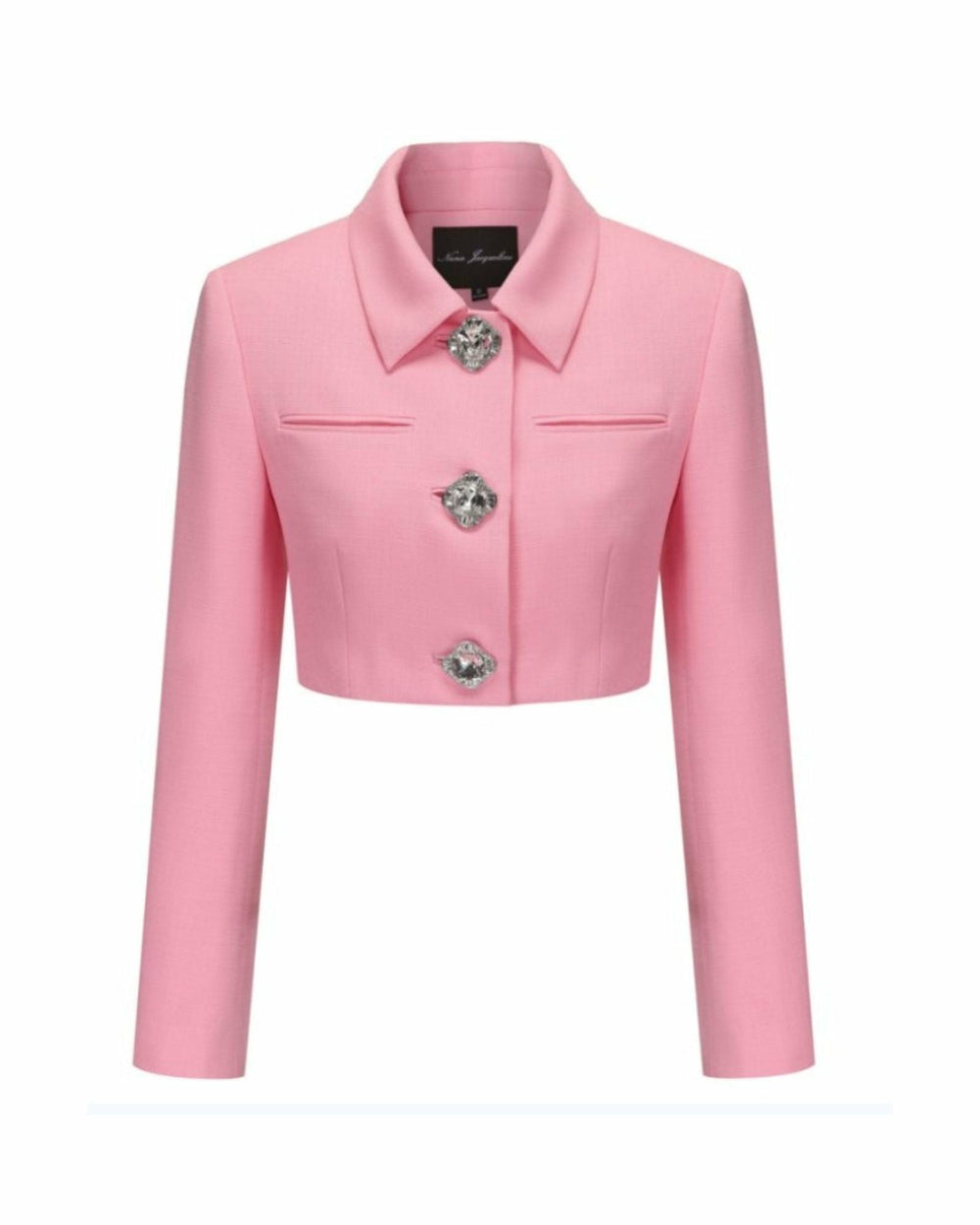 Tatiana Crop Blazer: Pink Blazer for Birthday Celebration | Nana Jacqueline