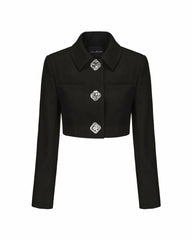 Tatiana Crop Blazer: Black Blazer for Cocktail Party | Nana Jacqueline