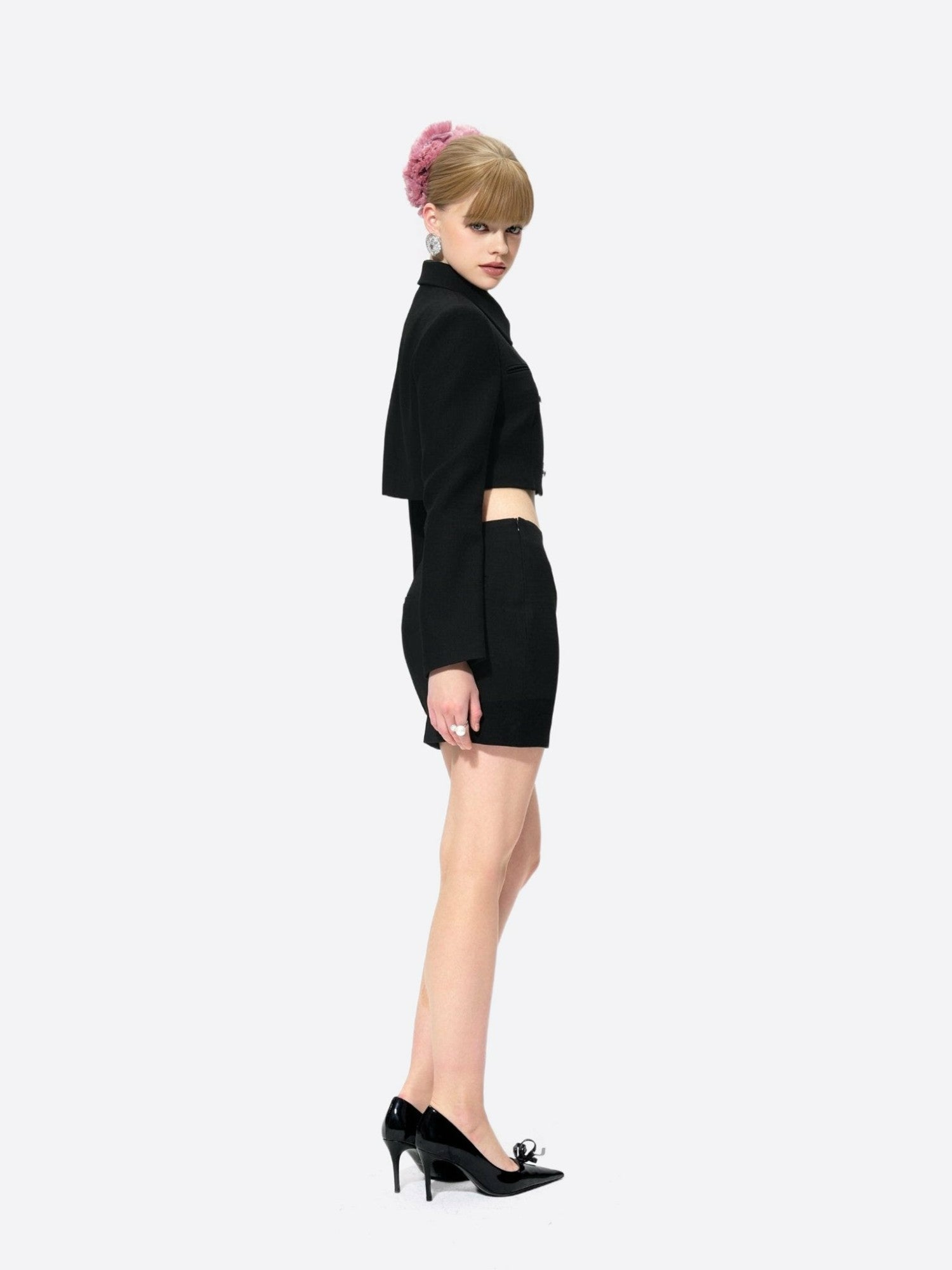 Tatiana Crop Blazer: Black Blazer for Cocktail Party | Nana Jacqueline