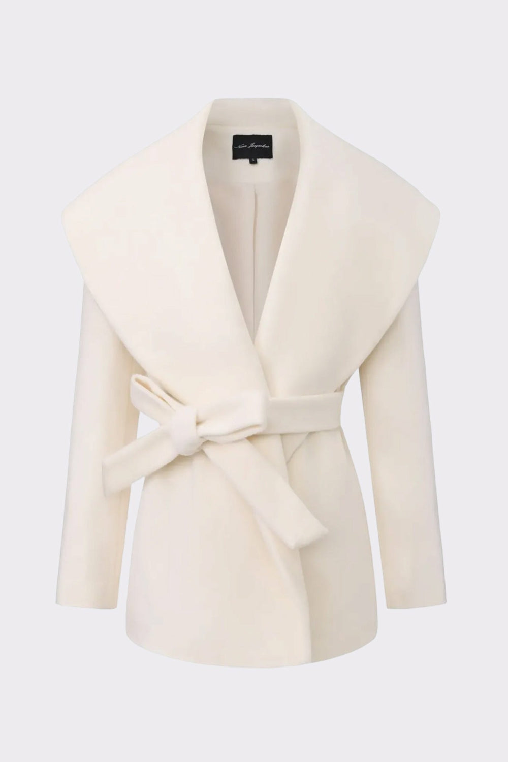 Victoria Bow Coat: White Coat for Bridal Shower | Nana Jacqueline