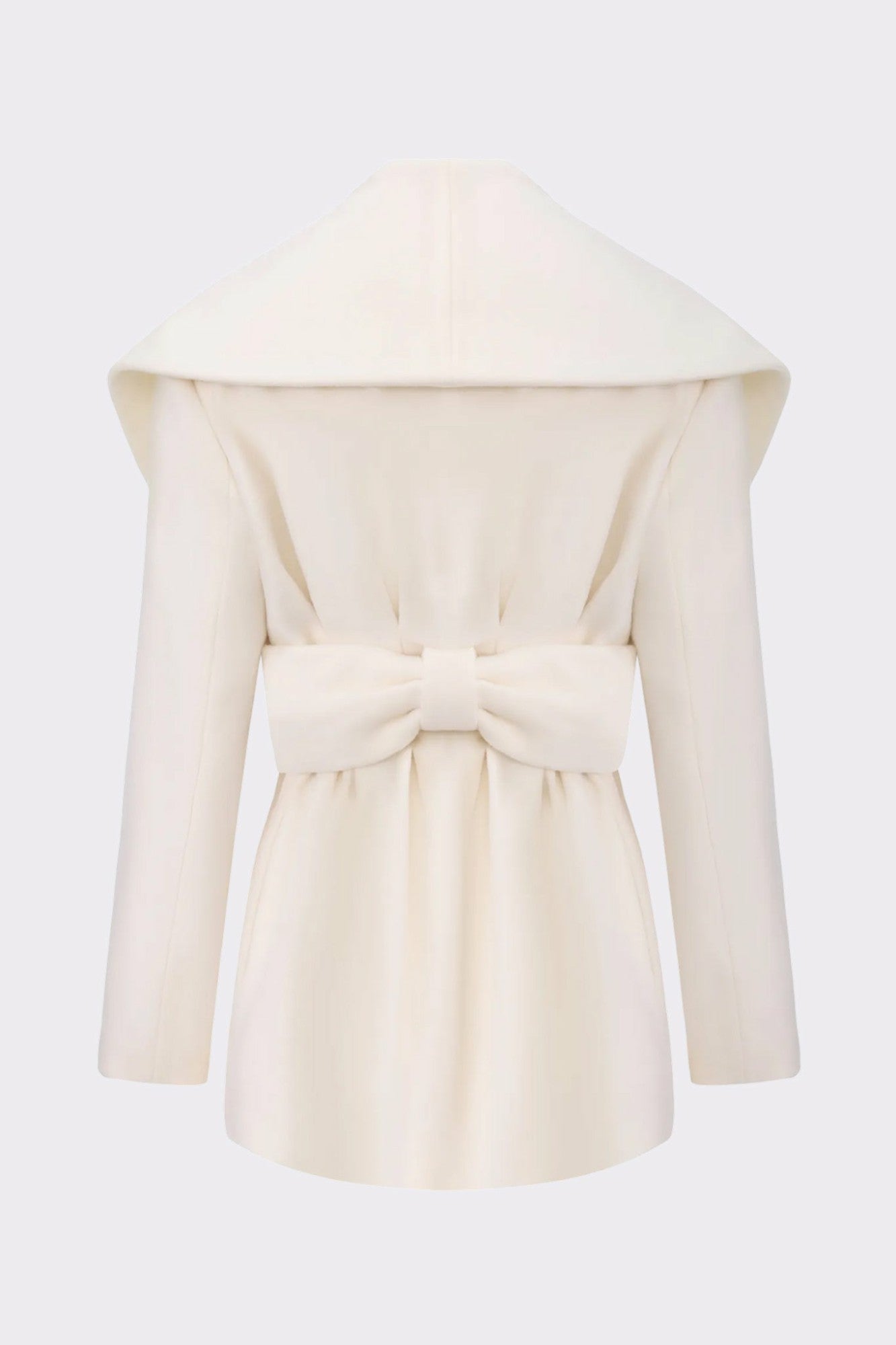 Victoria Bow Coat: White Coat for Bridal Shower | Nana Jacqueline