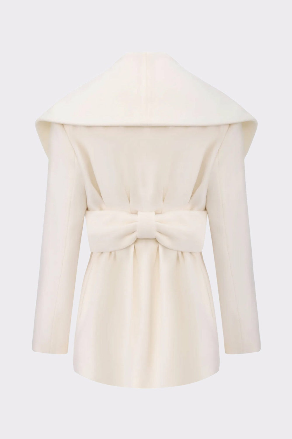 Victoria Bow Coat: White Coat for Bridal Shower | Nana Jacqueline