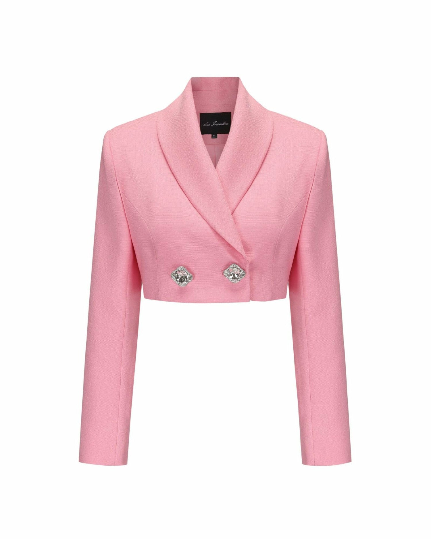 Veronica Crop Blazer: Pink Crop Blazer for Brunch | Nana Jacqueline