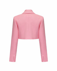 Veronica Crop Blazer: Pink Crop Blazer for Brunch | Nana Jacqueline
