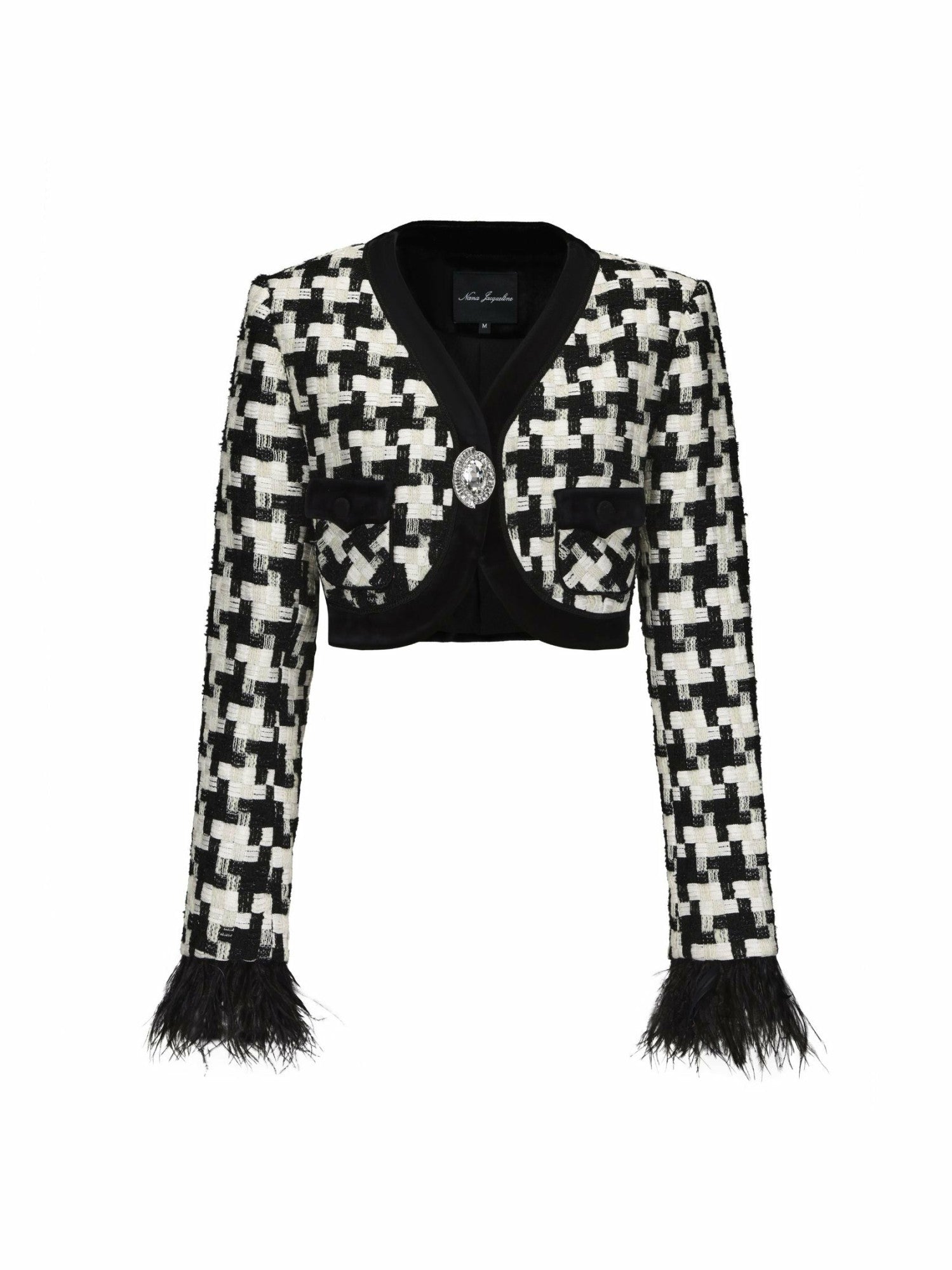 Dahlia Feather Blazer: Black Blazer for Cocktail Party | Nana Jacqueline