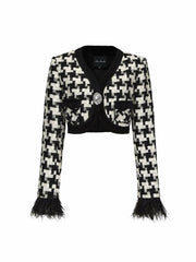Dahlia Feather Blazer: Black Blazer for Cocktail Party | Nana Jacqueline