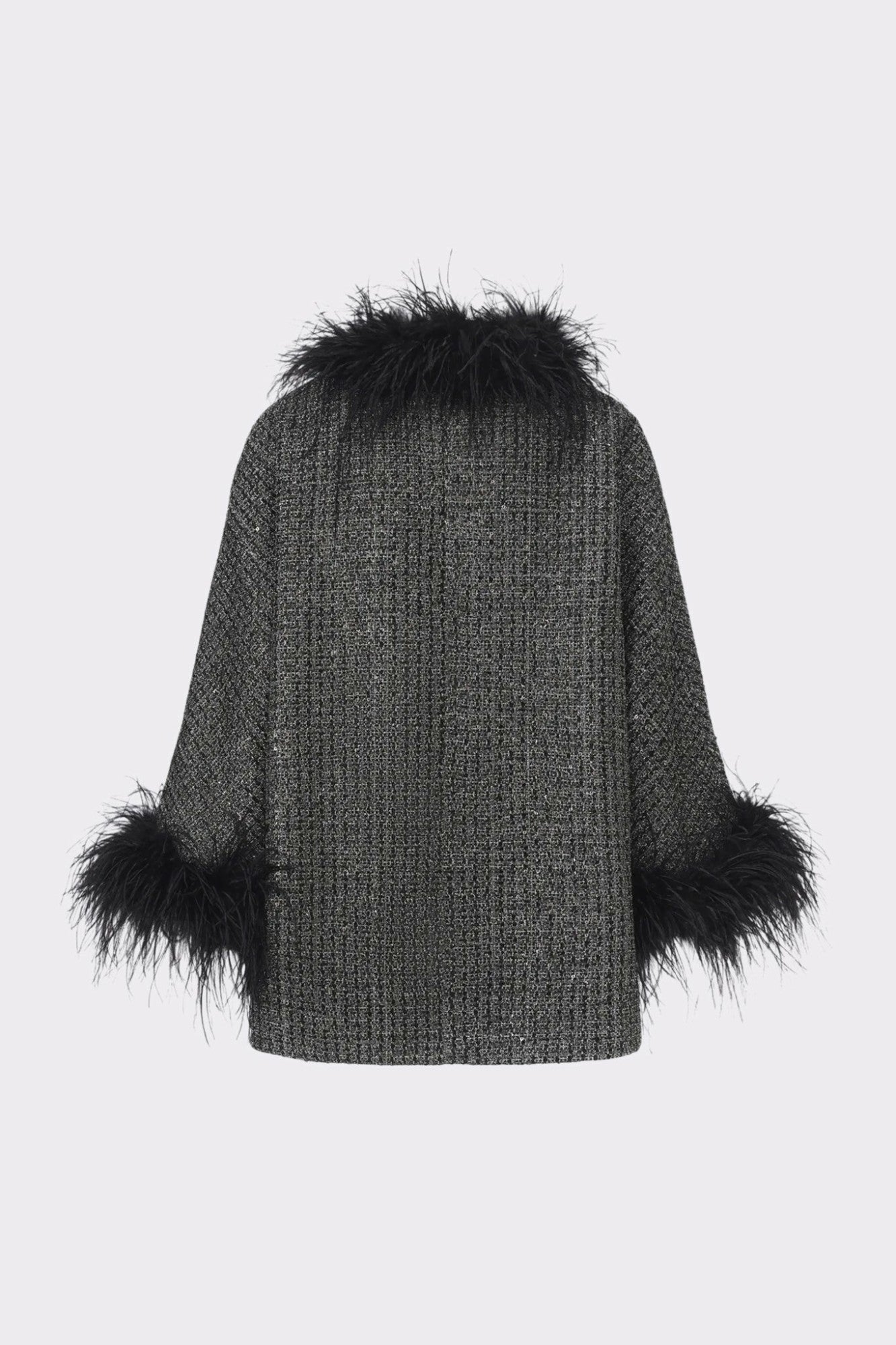 Renée Feather Coat: Black Coat for Cocktail Party | Nana Jacqueline