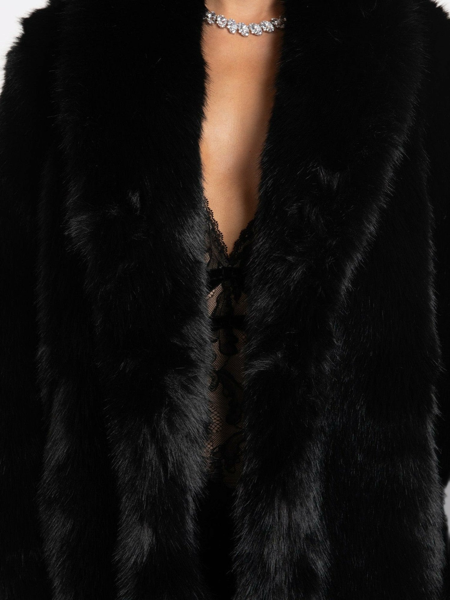 Sofia Fur Coat: Black Fur Coat for Evening Events | Nana Jacqueline