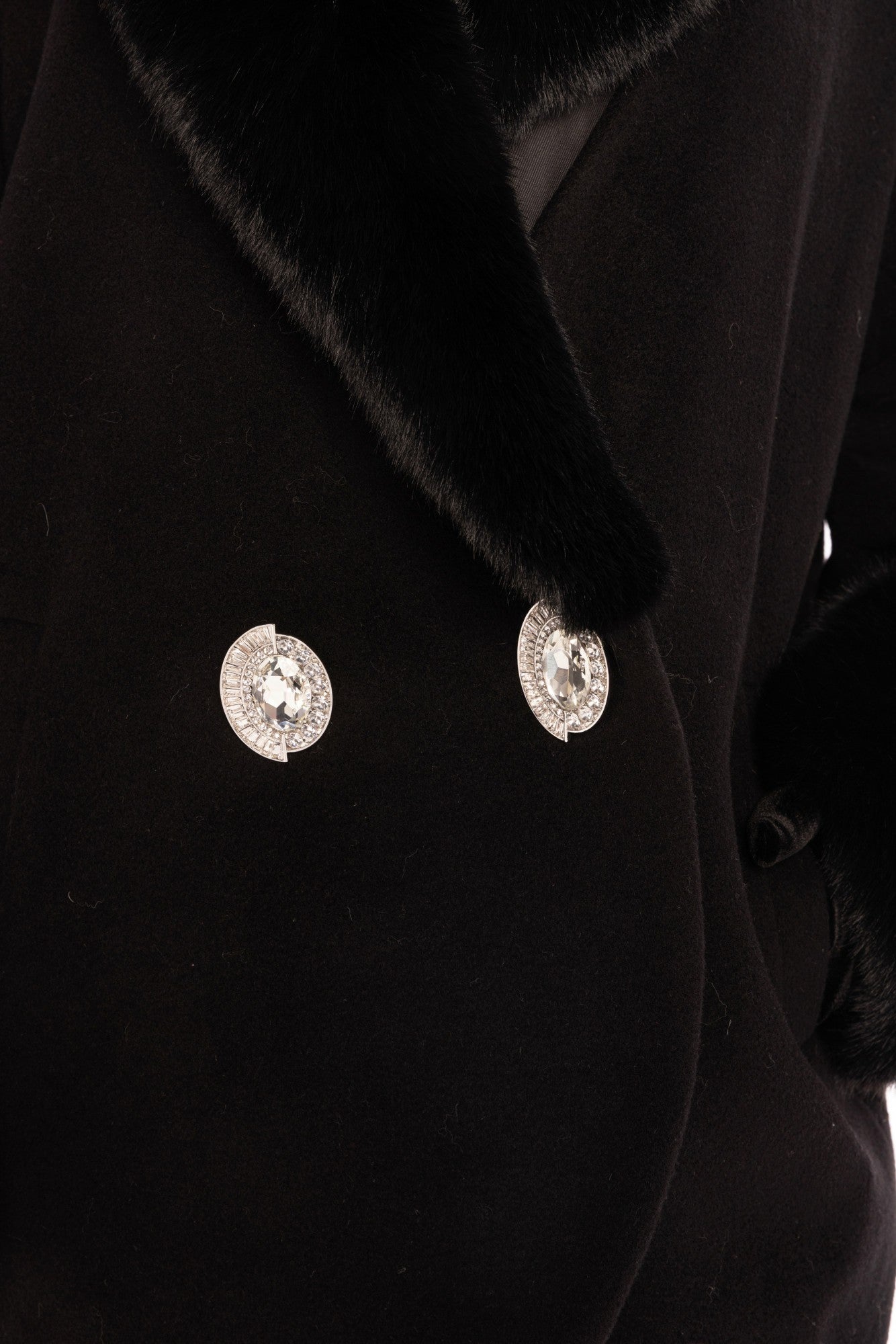 Althea Faux Fur Collar Cocoon Coat: Black Coat for Winter Evening Event | Nana Jacqueline