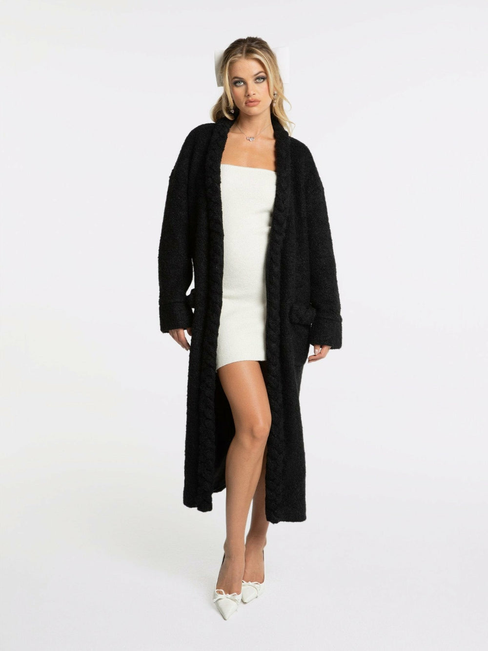 Elsa Coat: White Coat for Resort Travel | Nana Jacqueline