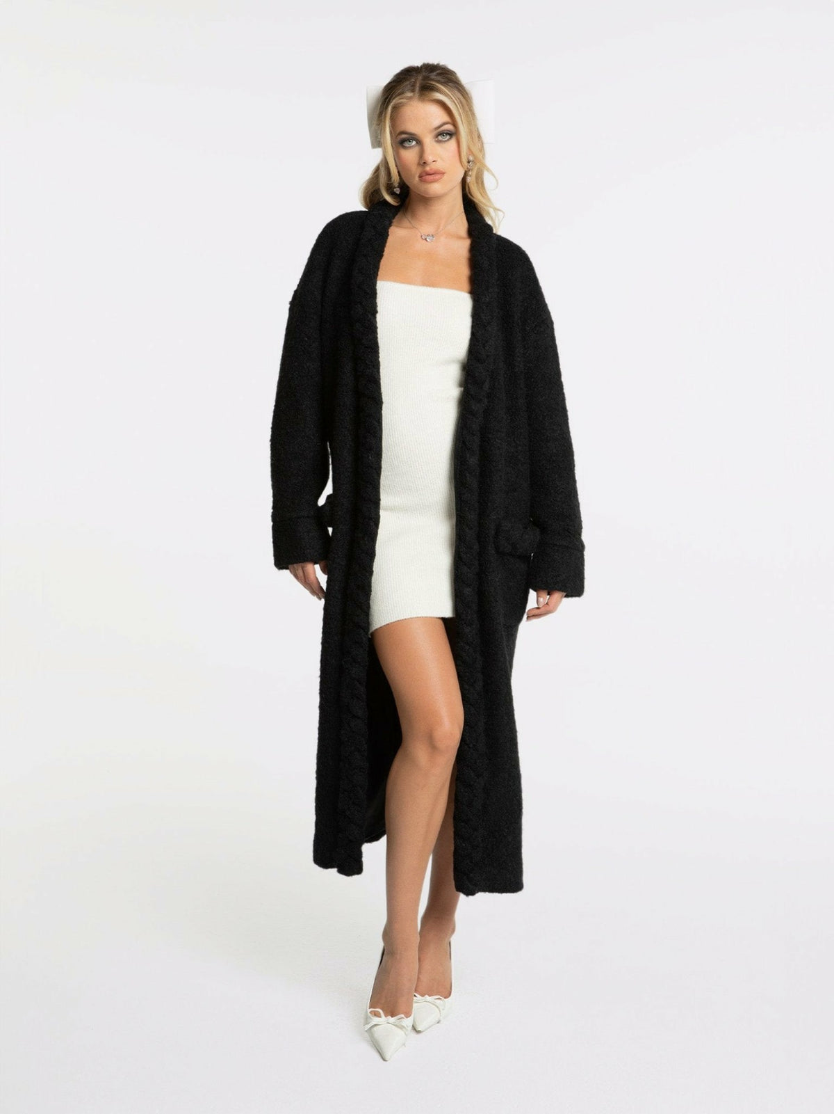 Elsa Coat: White Coat for Resort Travel | Nana Jacqueline