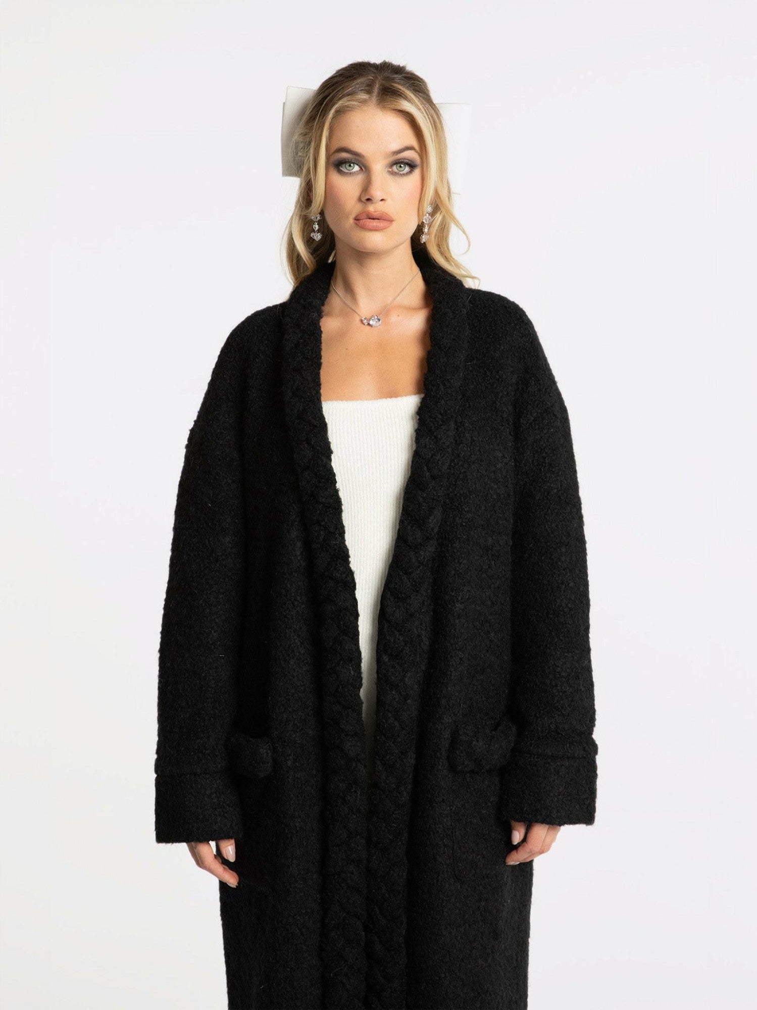 Elsa Coat: White Coat for Resort Travel | Nana Jacqueline