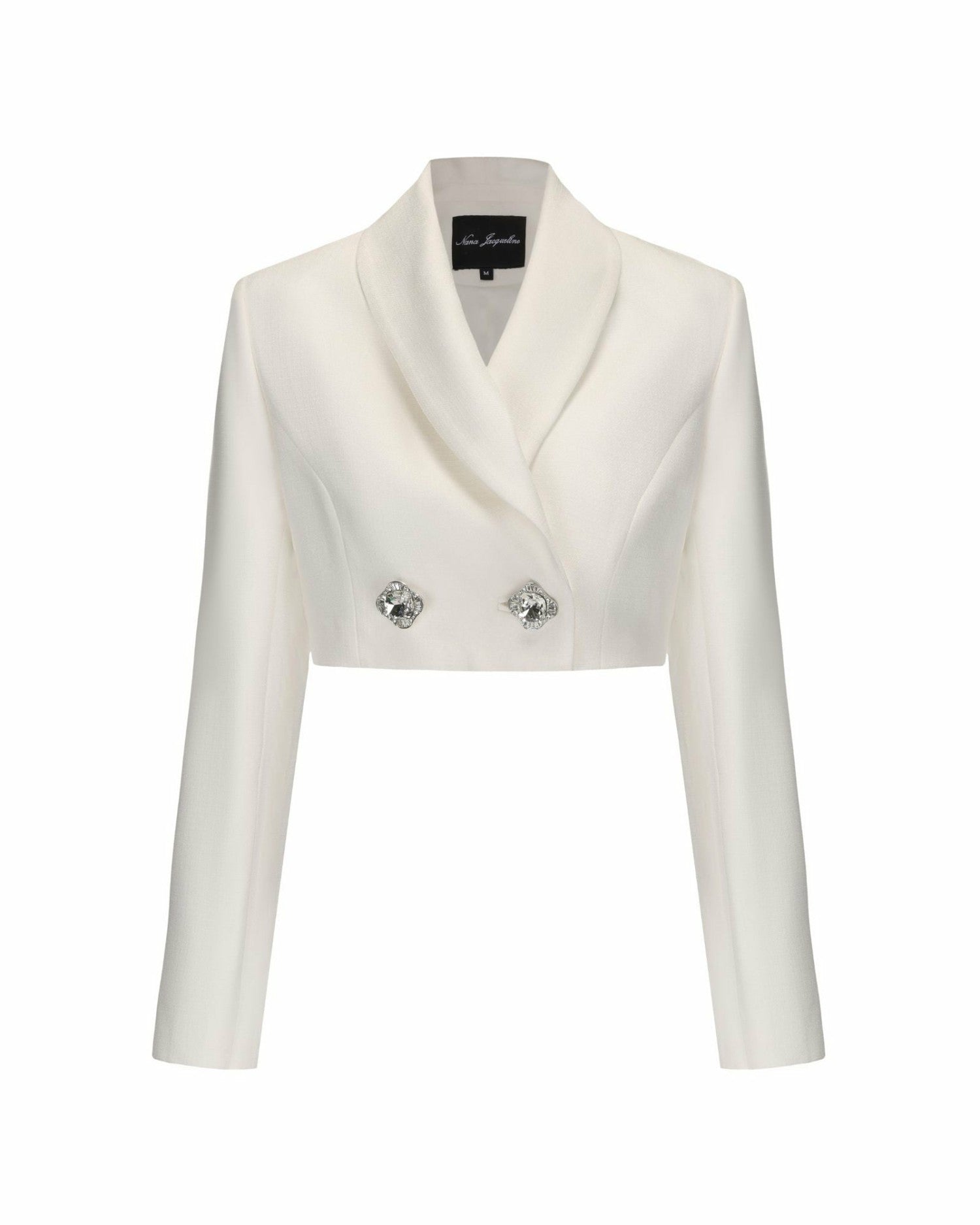 Veronica Crop Blazer: White Blazer for Engagement Party | Nana Jacqueline