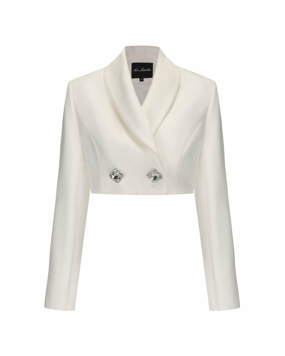 Veronica Crop Blazer: White Blazer for Engagement Party | Nana Jacqueline