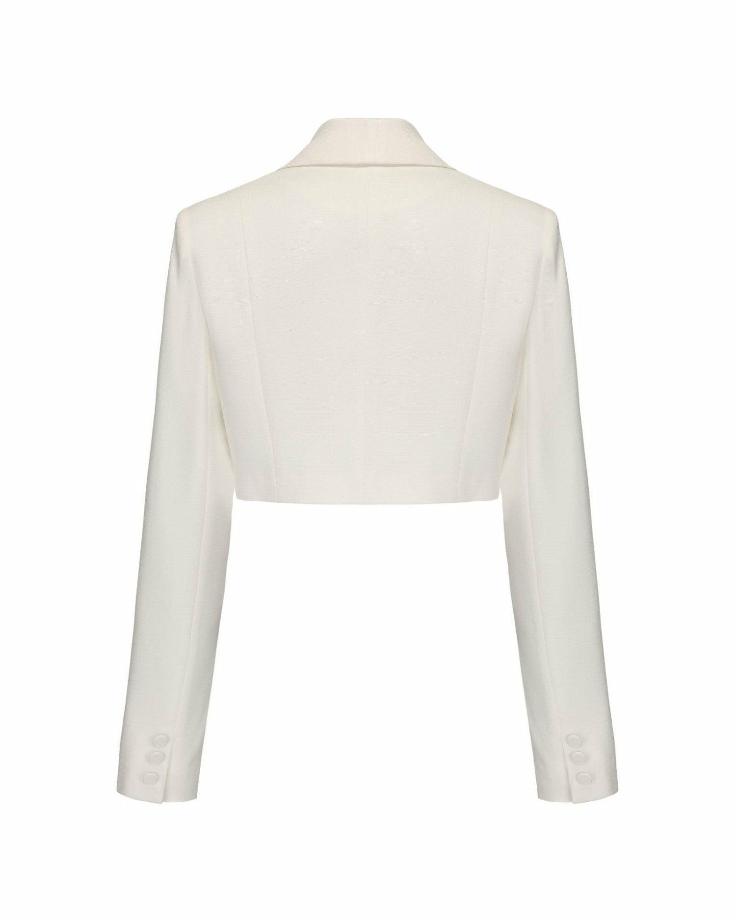 Veronica Crop Blazer: White Blazer for Engagement Party | Nana Jacqueline