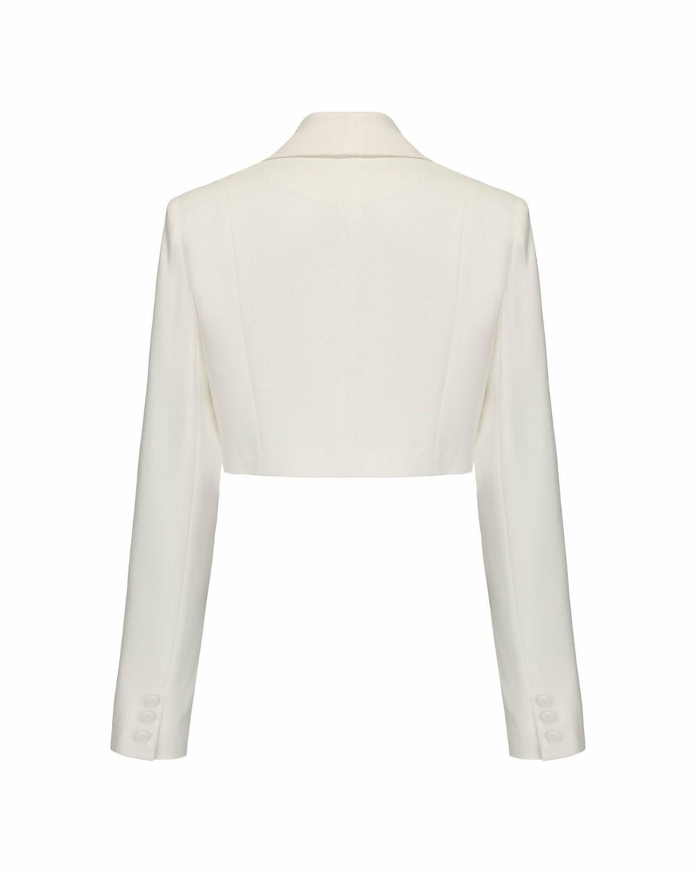 Veronica Crop Blazer: White Blazer for Engagement Party | Nana Jacqueline