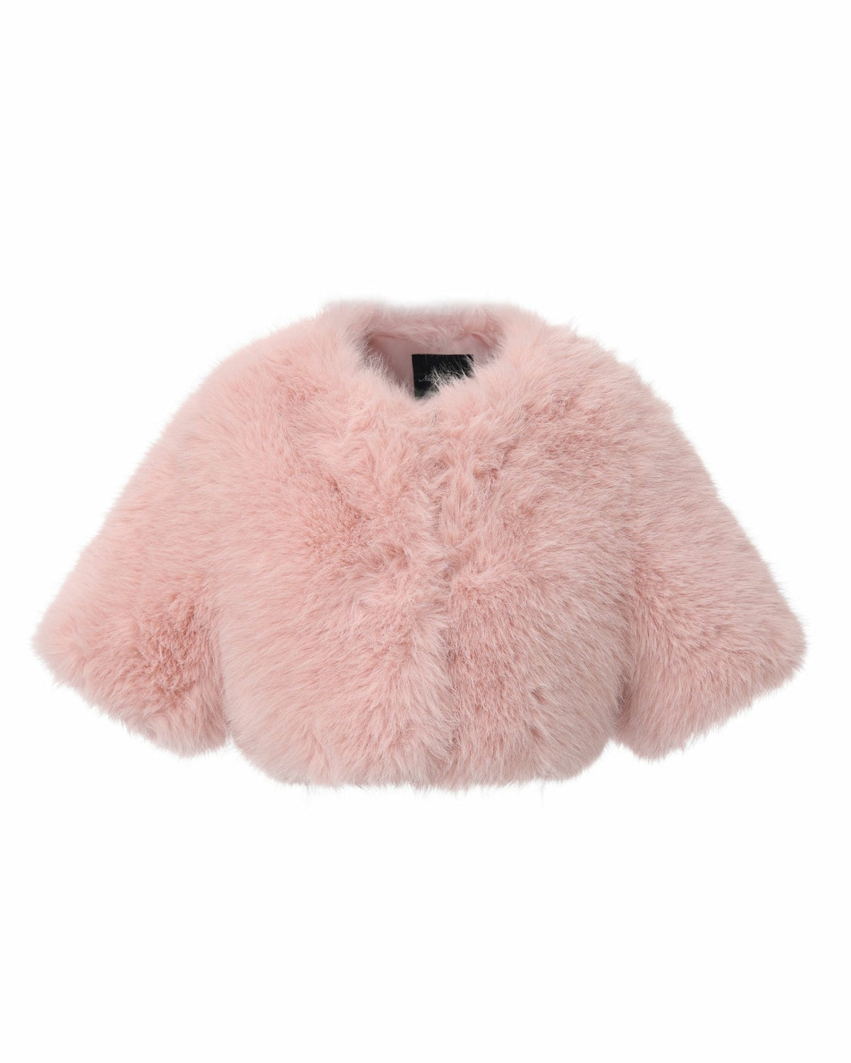 Thalia Cropped Faux Fur Jacket: Pink Jacket for Cocktail Party | Nana Jacqueline