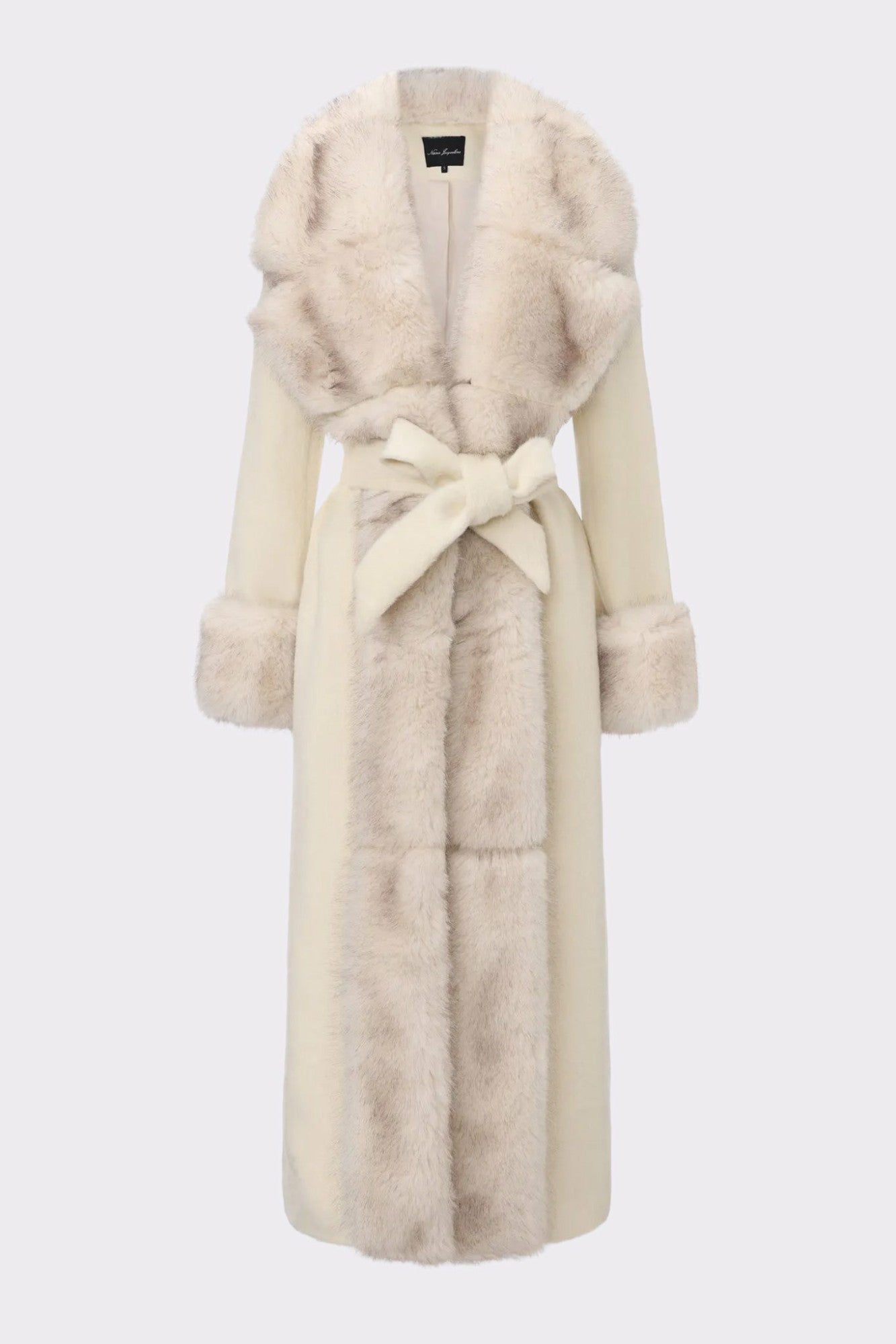 Adriana Faux Fur Coat: Off White Coat for Winter Formal Event | Nana Jacqueline