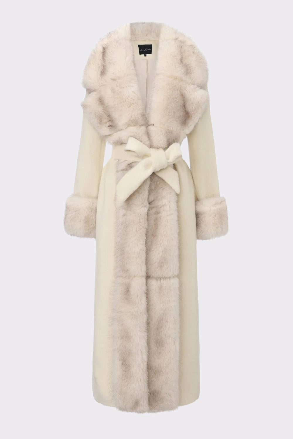 Adriana Faux Fur Coat: Off White Coat for Winter Formal Event | Nana Jacqueline
