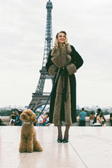 Adriana Faux Fur Coat: Black Long Coat for Cocktail Party | Nana Jacqueline