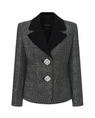 Maya Lapel Suit Jacket: Black Suit Jacket for Cocktail Party | Nana Jacqueline
