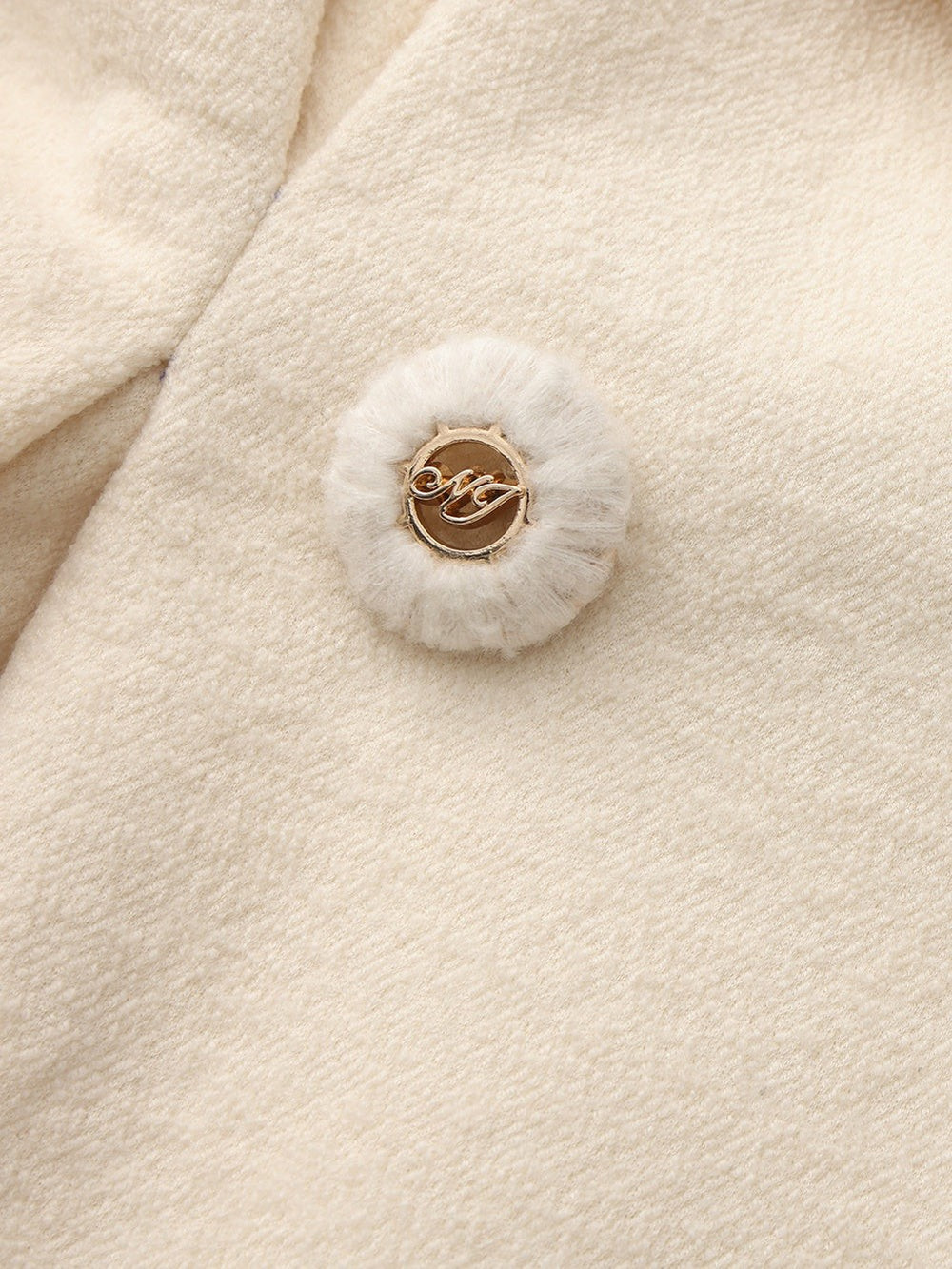Ivory Wool-Blend Coat with Bow-Back | Nana Jacqueline