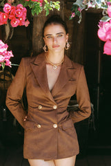 Sienne Suede Blazer: Brown Blazer for Work | Nana Jacqueline