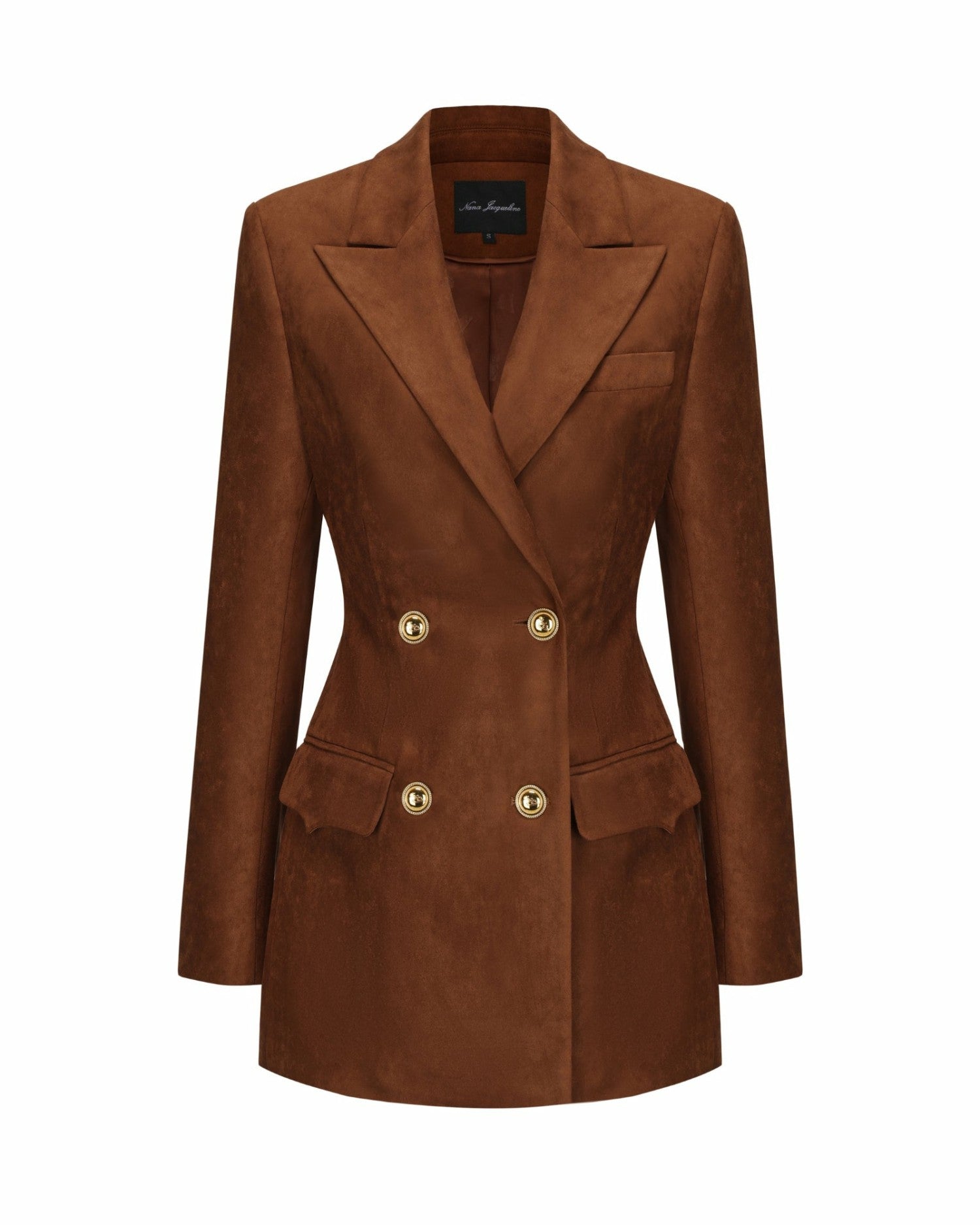 Sienne Suede Blazer: Brown Blazer for Work | Nana Jacqueline