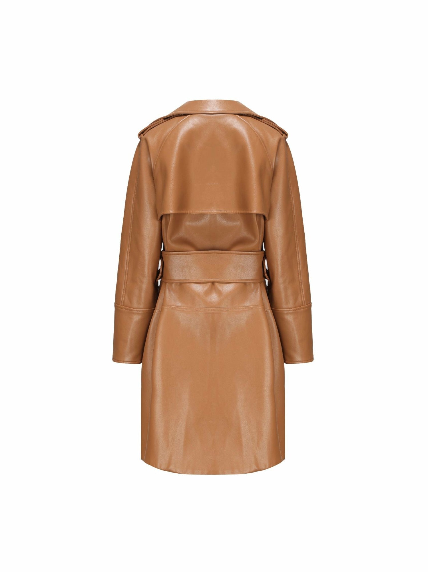 Keira Leather Trench Coat: Brown Trench Coat for Fall Outfits | Nana Jacqueline