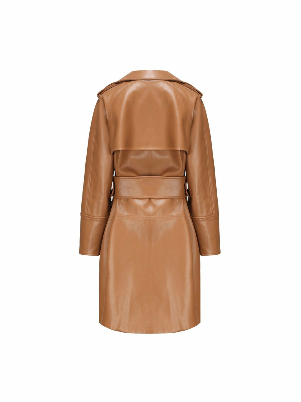 Keira Leather Trench Coat: Brown Trench Coat for Fall Outfits | Nana Jacqueline