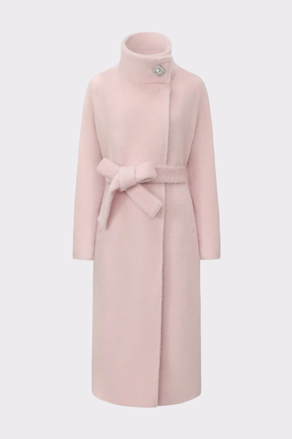 Audrey Long Coat: Pink Wool Coat for Winter Wedding Guest | Nana Jacqueline
