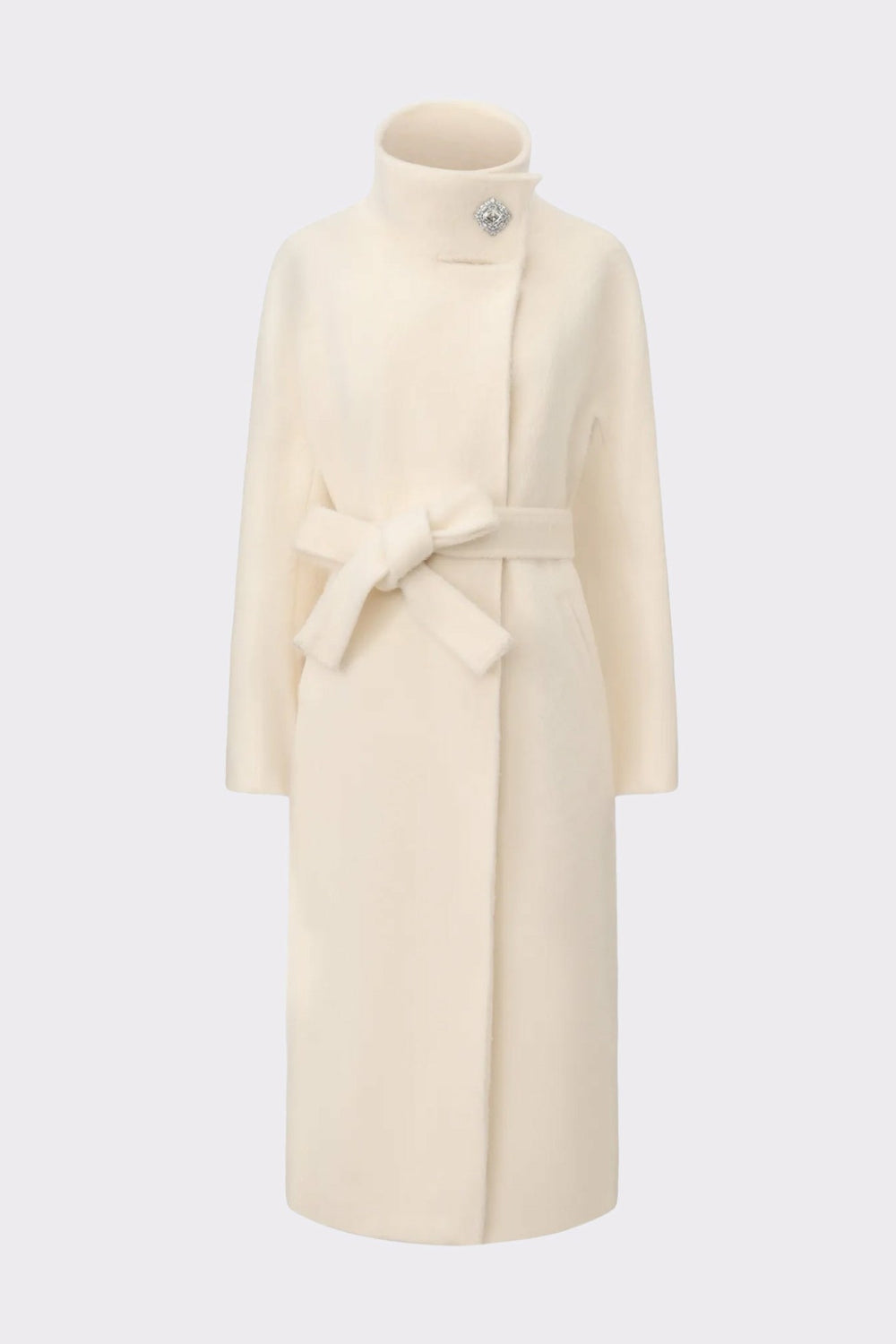 Audrey Long Coat: Off White Coat for Winter Wedding Guest | Nana Jacqueline