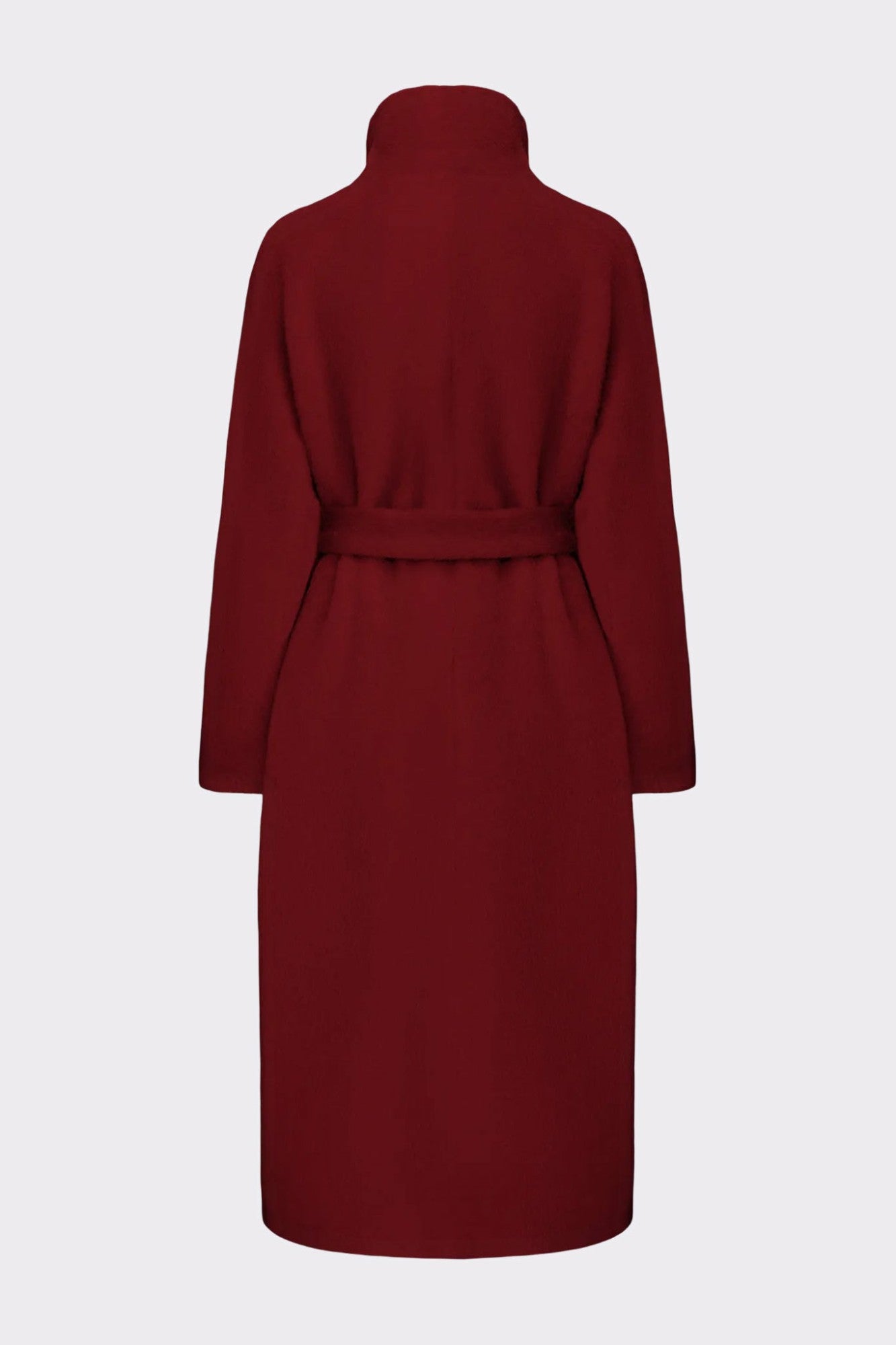 Audrey Long Coat: Red Long Coat for Holiday Party | Nana Jacqueline
