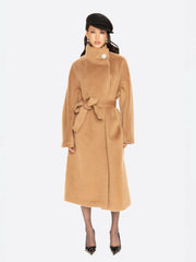Audrey Long Coat: Camel Long Coat for Winter Events | Nana Jacqueline