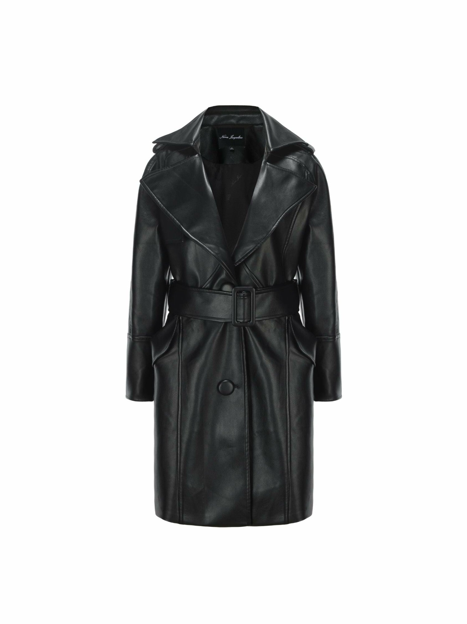Keira Leather Trench Coat: Black Trench Coat for Date Night | Nana Jacqueline