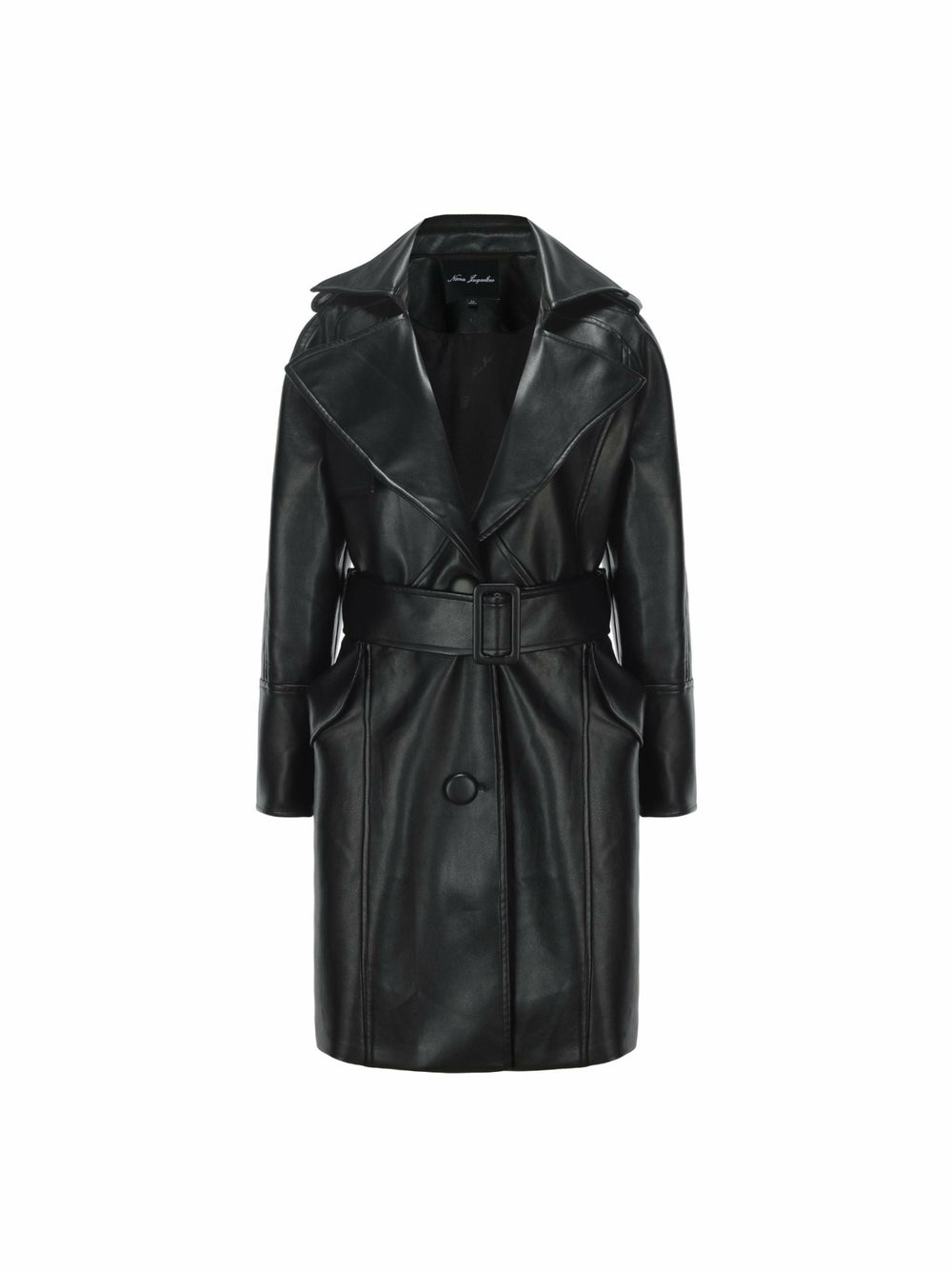 Keira Leather Trench Coat: Black Trench Coat for Date Night | Nana Jacqueline