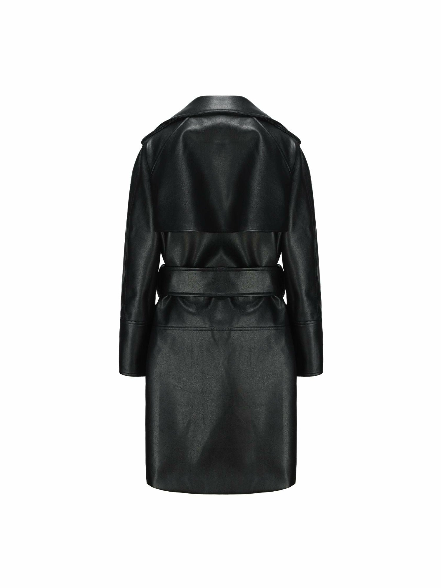Keira Leather Trench Coat: Black Trench Coat for Date Night | Nana Jacqueline