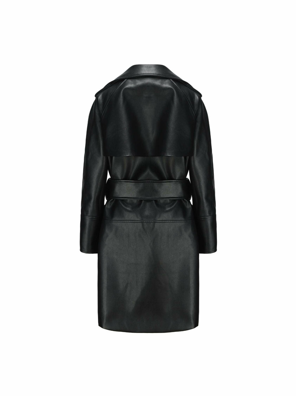 Keira Leather Trench Coat: Black Trench Coat for Date Night | Nana Jacqueline