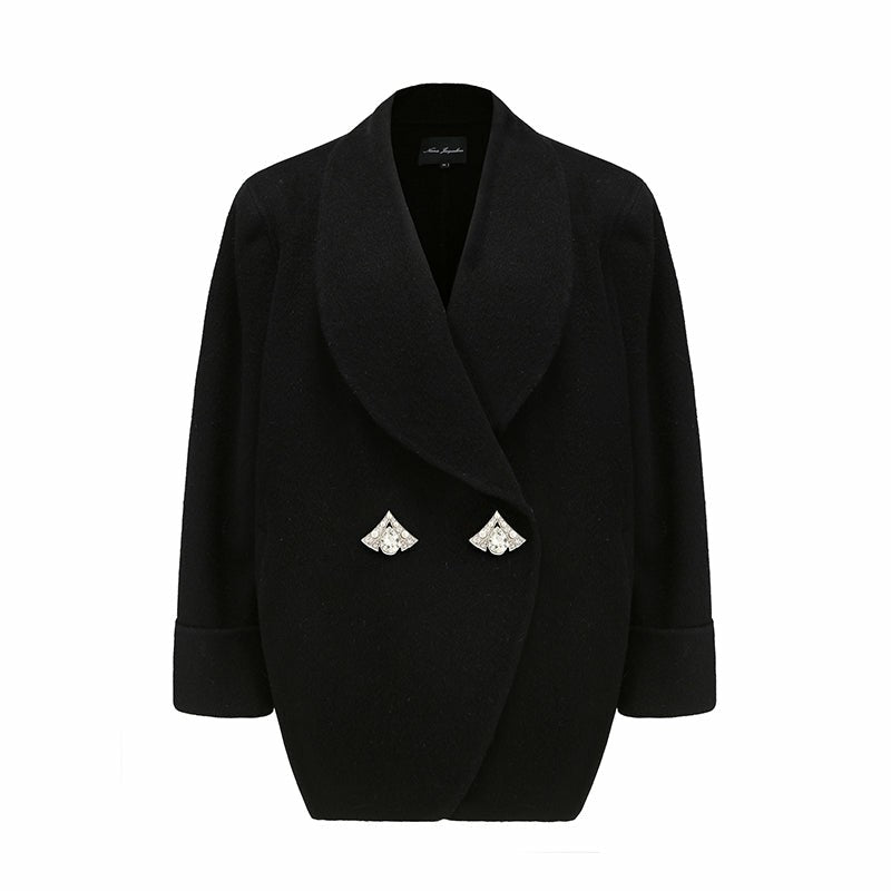 Kendall Coat: Black Coat for Winter Evening Events | Nana Jacqueline