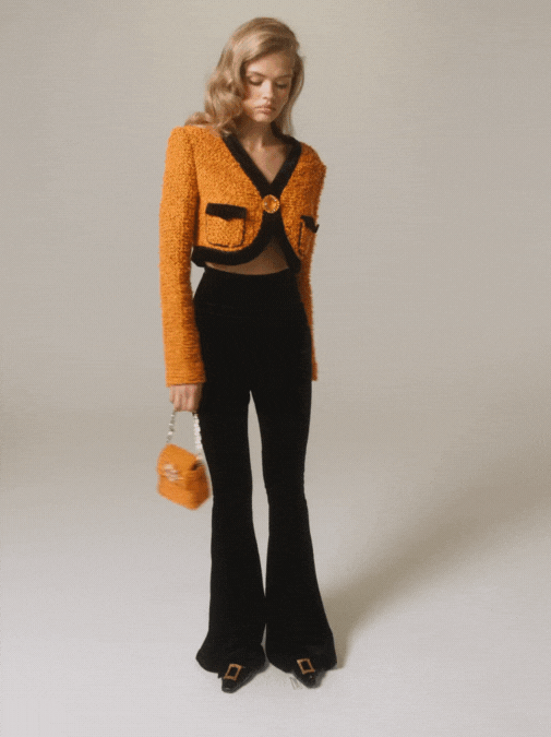 Miranda Crop Jacket: Yellow Crop Jacket for Date Night | Nana Jacqueline