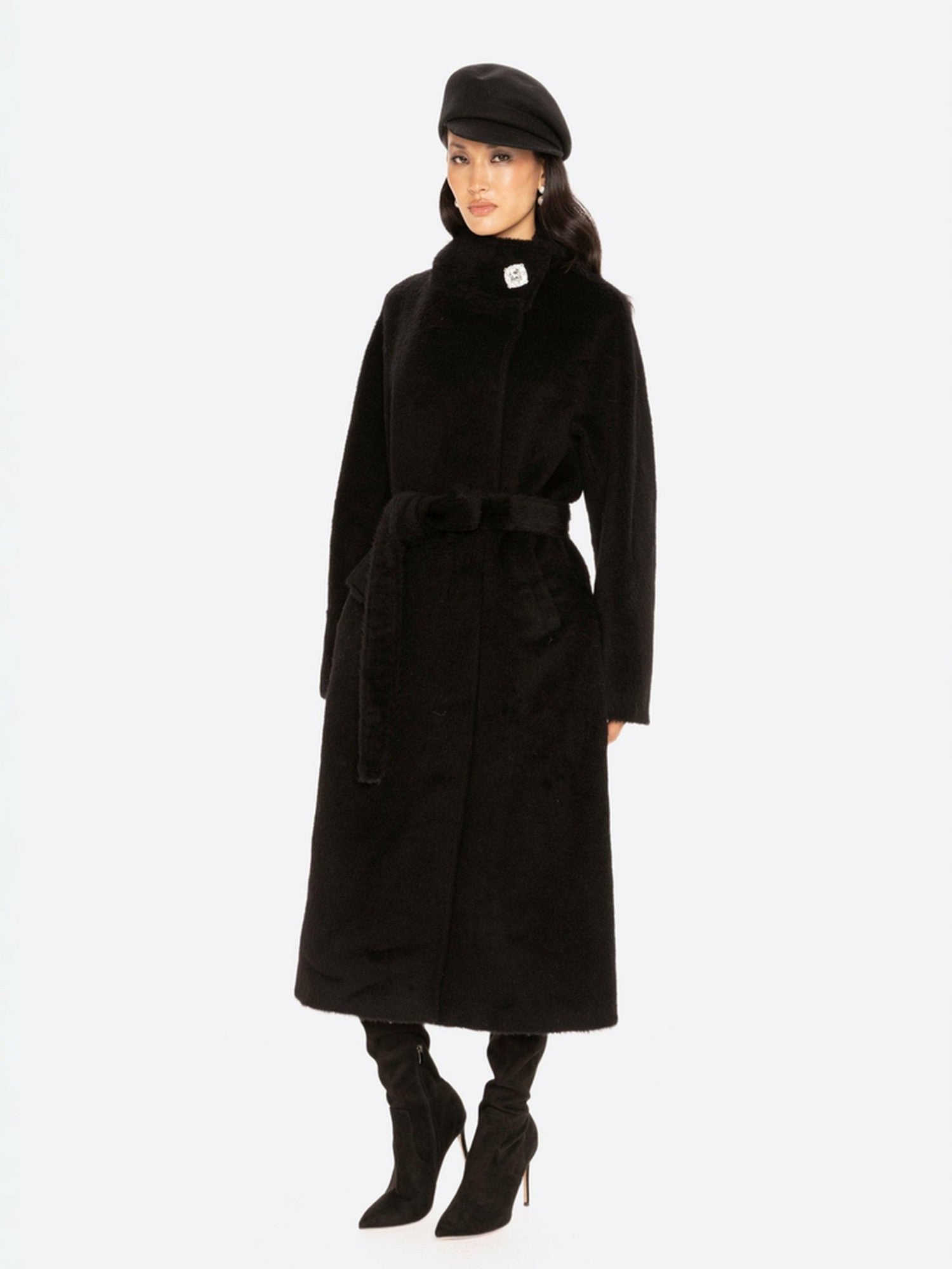 Audrey Long Coat: Black Long Coat for Winter Events | Nana Jacqueline
