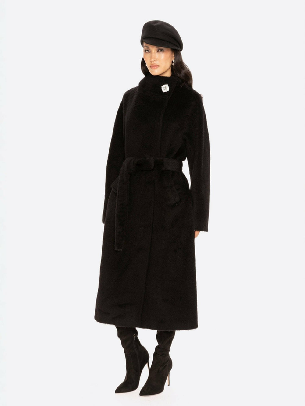 Audrey Long Coat: Black Long Coat for Winter Events | Nana Jacqueline