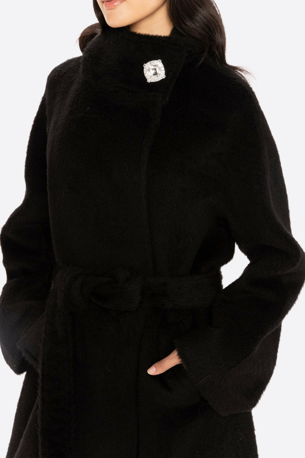 Audrey Long Coat: Black Long Coat for Winter Events | Nana Jacqueline