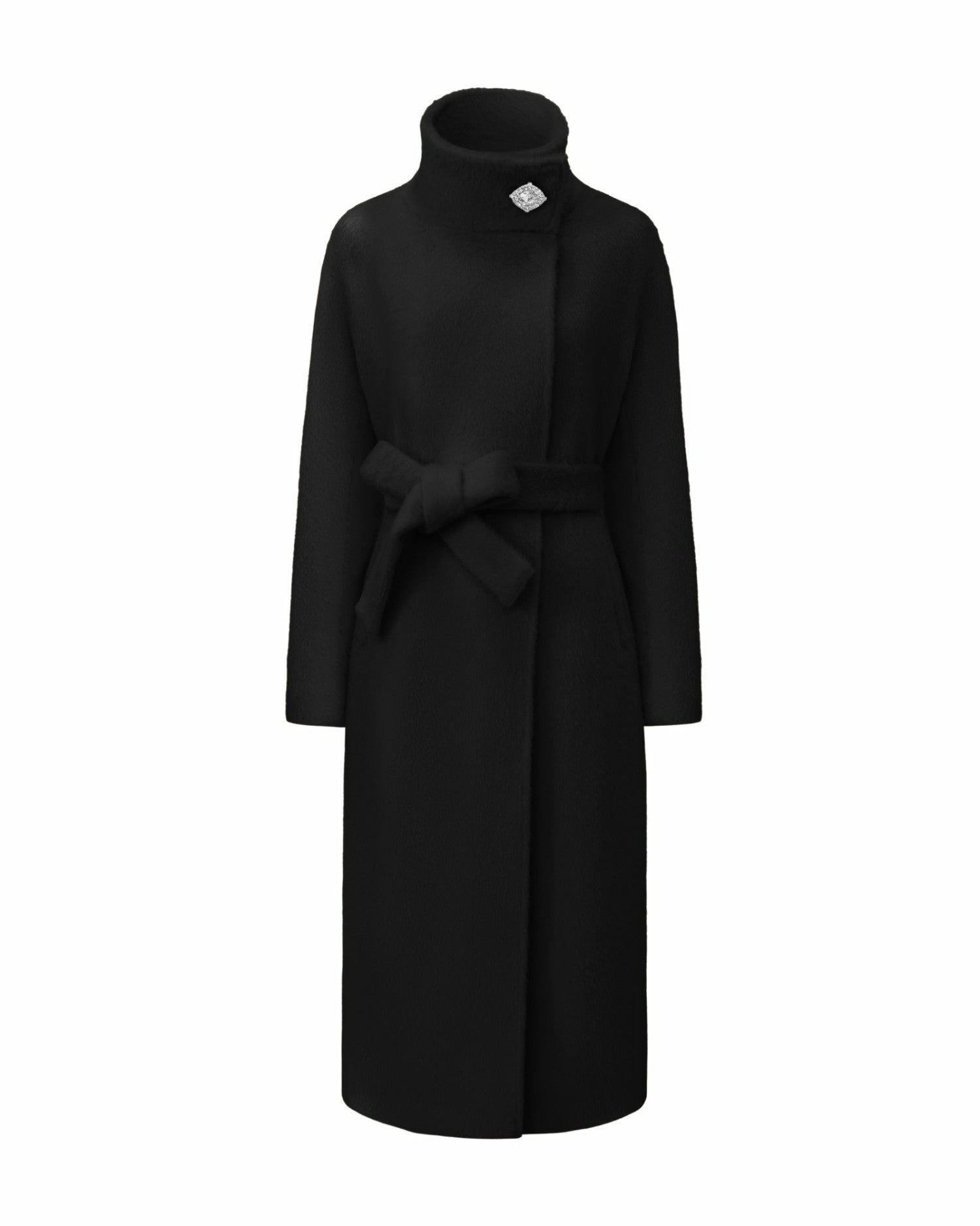 Audrey Long Coat: Black Long Coat for Winter Events | Nana Jacqueline